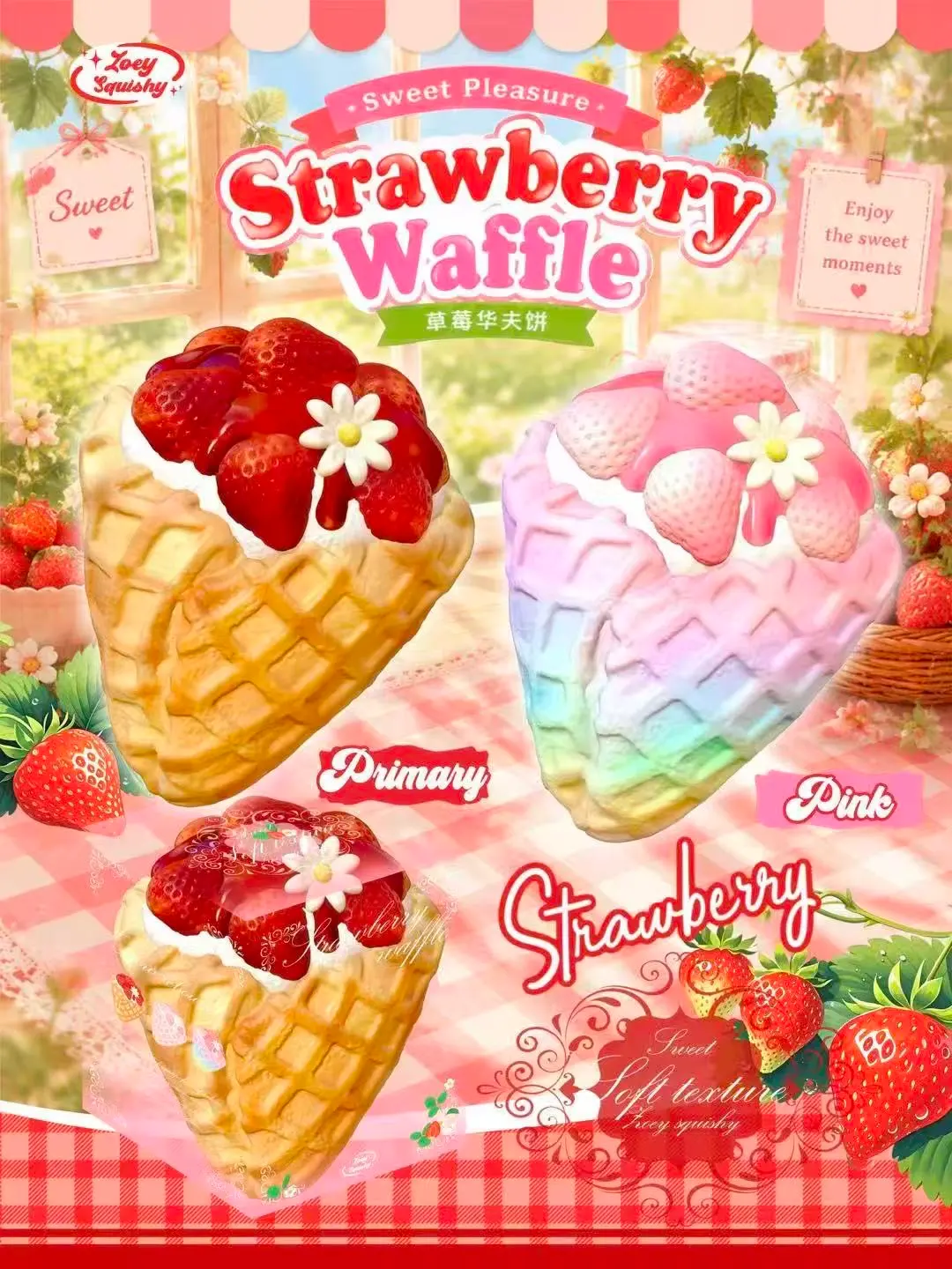Zoey Strawberry Waffle ( วาฟเฟิลสตอว์เบอร์รี่และรุ้ง ) 🍓✨